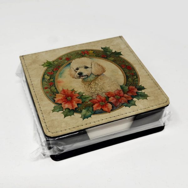 Poodle Christmas Flowers PU Leather Note Paper Holder Cheap - Image 4