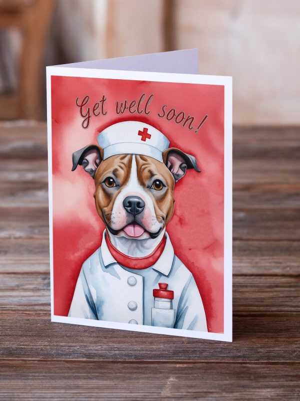 Staffordshire Bull Terrier Get Well Soon Greeting Cards Pack of 8 Hot on Sale - Image 2