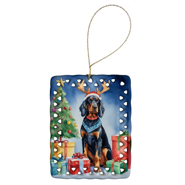 Gordon Setter Christmas Reindeer Porcelain Ornament Online Sale