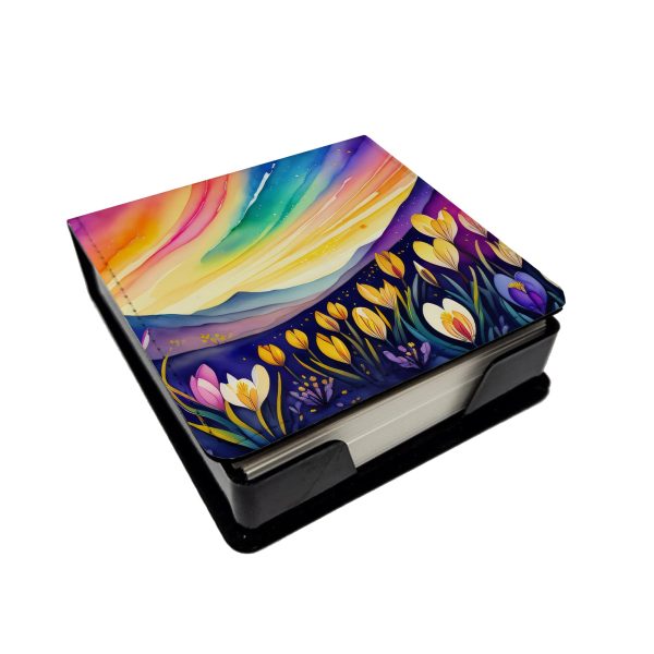 Crocus in Color PU Leather Note Paper Holder For Sale