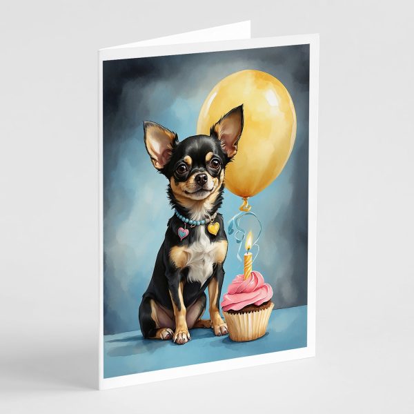 Black and Tan Chihuahua Happy Birthday Greeting Cards Pack of 8 Online Hot Sale
