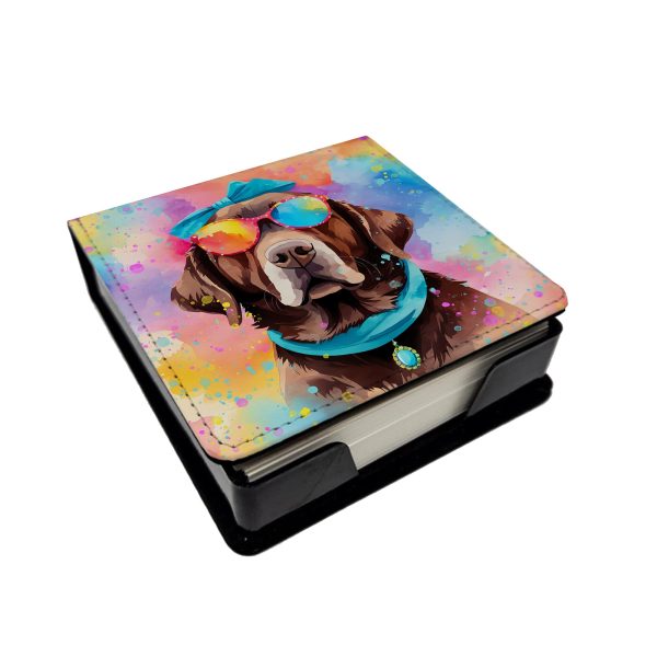 Chocolate Labrador Hippie Dawg PU Leather Note Paper Holder Discount