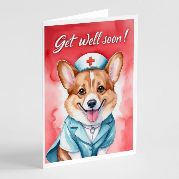 Corgi Get Well Soon Greeting Cards Pack of 8 For Discount