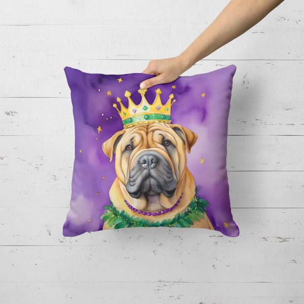 Shar Pei King of Mardi Gras Throw Pillow Discount - Image 2
