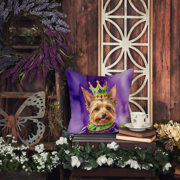 Australian Terrier King of Mardi Gras Throw Pillow For Sale - Image 5