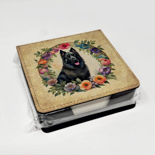 Belgian Sheepdog and Flowers PU Leather Note Paper Holder on Sale - Image 4