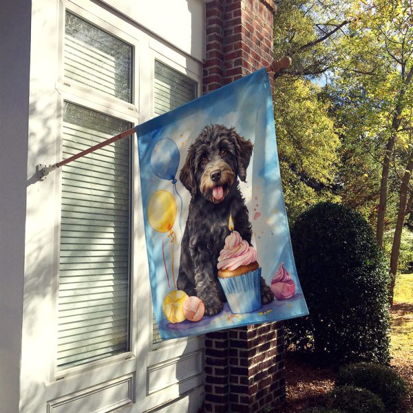 Labradoodle Black Happy Birthday House Flag Discount - Image 2