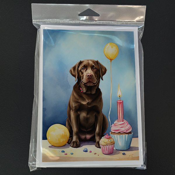 Chocolate Labrador Retriever Happy Birthday Greeting Cards Pack of 8 Online Sale - Image 3