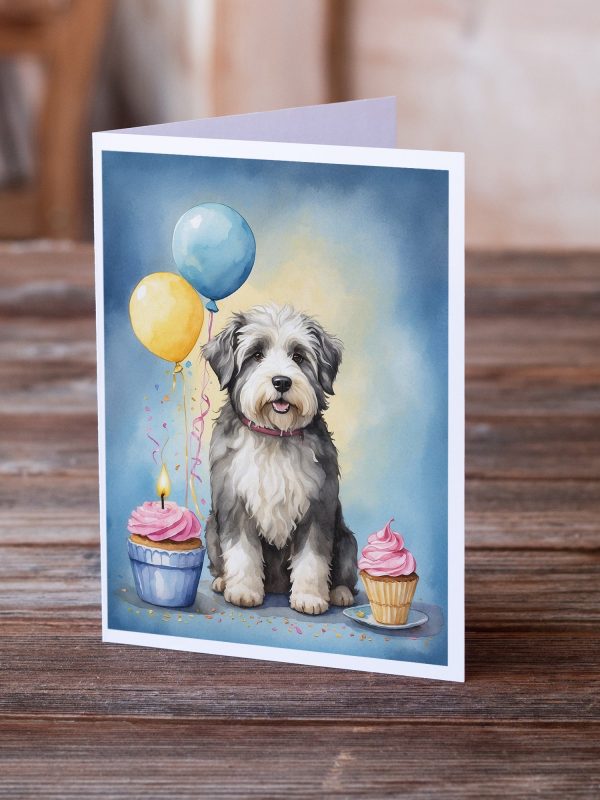 Old English Sheepdog Happy Birthday Greeting Cards Pack of 8 For Cheap - Image 2