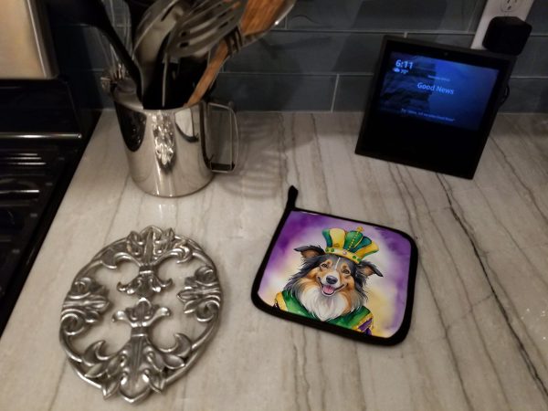 Collie King of Mardi Gras Pair of Pot Holders Online Hot Sale - Image 3