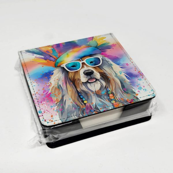 Bearded Collie Hippie Dawg PU Leather Note Paper Holder Sale - Image 4
