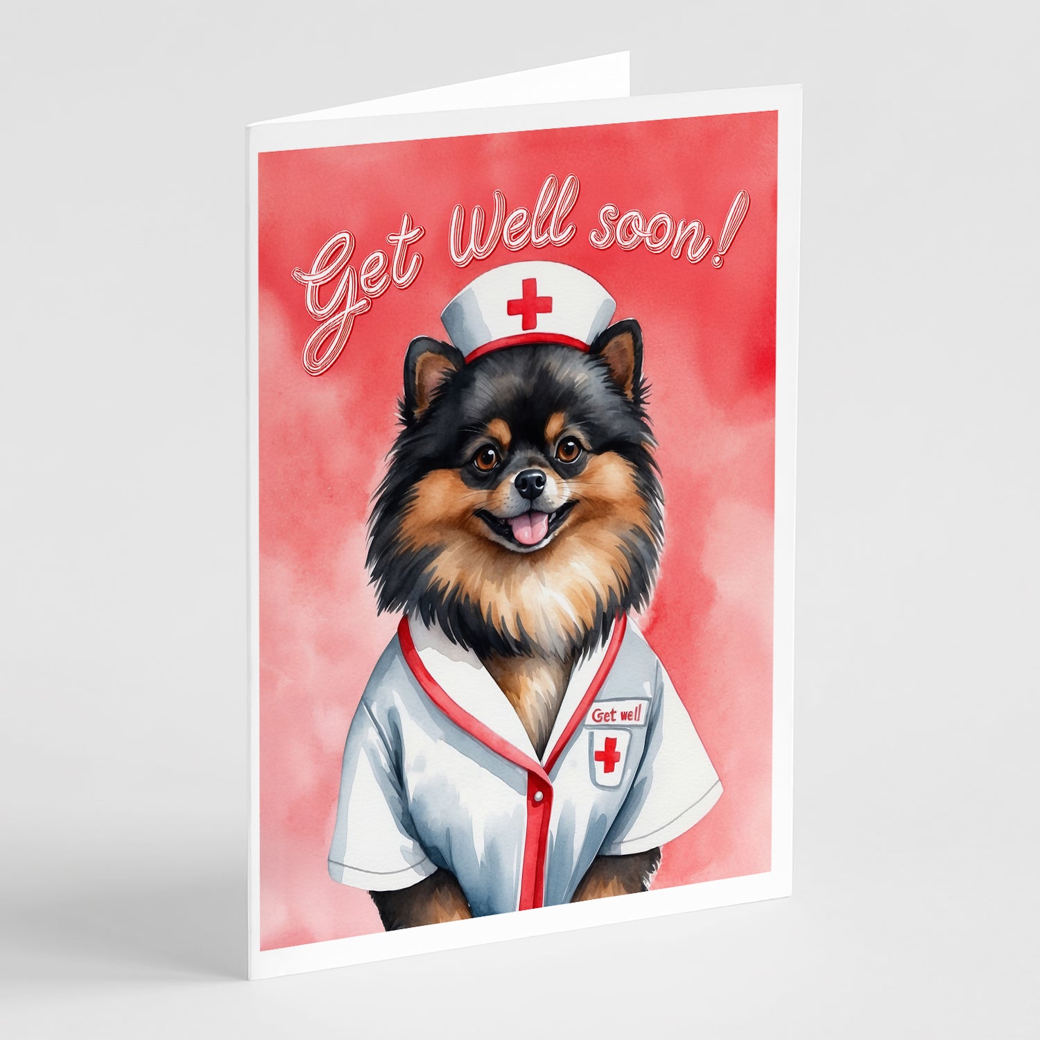 Pomeranian Get Well Soon Greeting Cards Pack of 8 Cheap