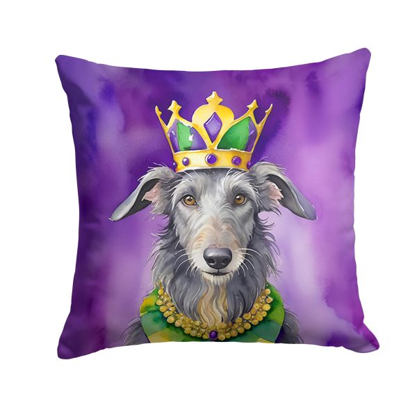 Scottish Deerhound King of Mardi Gras Throw Pillow Cheap