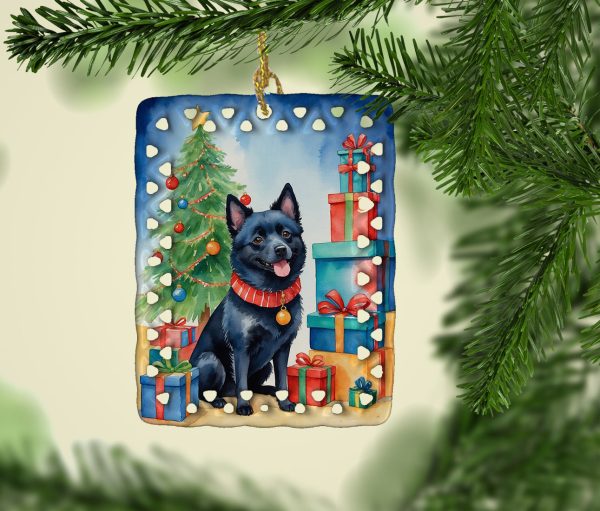 Schipperke Christmas Reindeer Porcelain Ornament Supply - Image 2