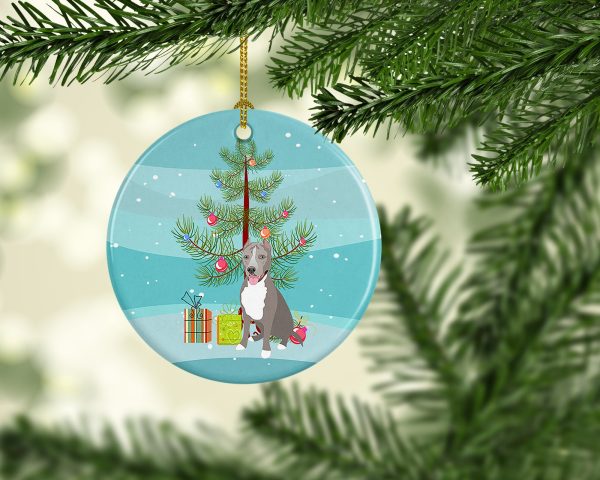 Pit Bull Blue #5 Christmas Ceramic Ornament Discount - Image 2