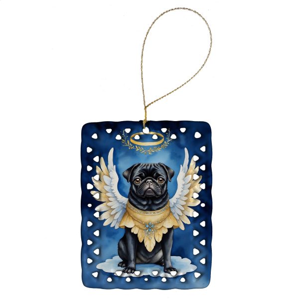 Black Pug My Angel Porcelain Ornament Online Hot Sale