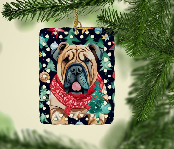 Shar Pei Christmas Porcelain Ornament on Sale - Image 2
