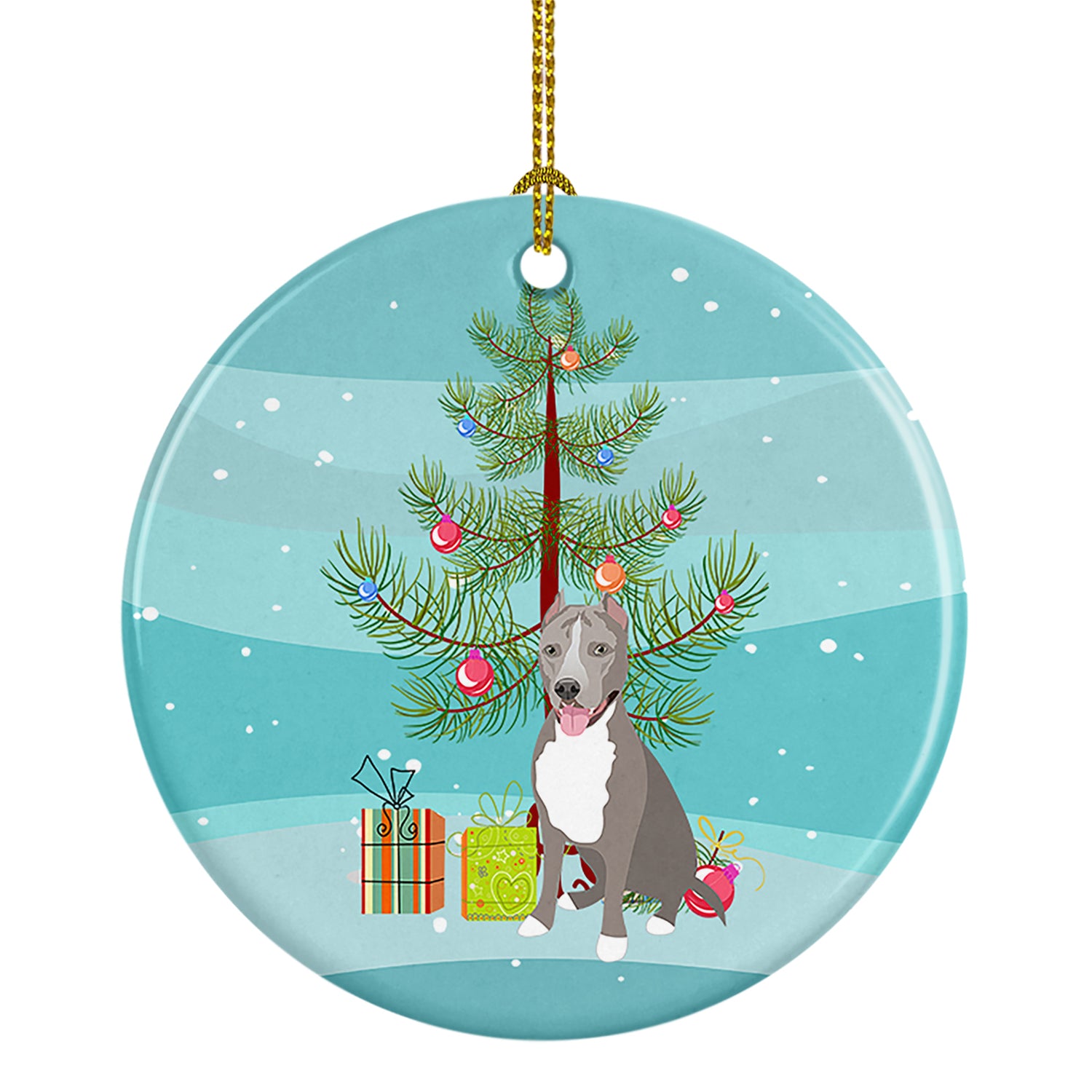 Pit Bull Blue #5 Christmas Ceramic Ornament Discount