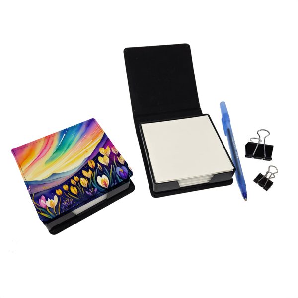 Crocus in Color PU Leather Note Paper Holder For Sale - Image 2
