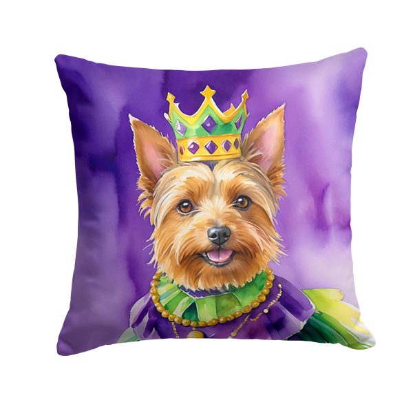 Australian Terrier King of Mardi Gras Throw Pillow For Sale