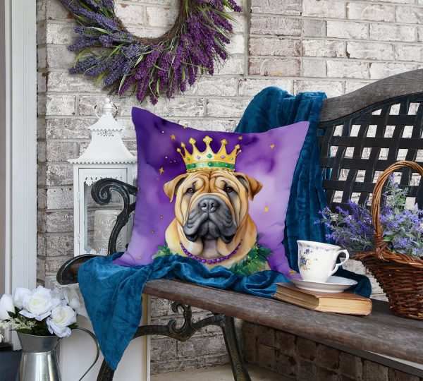 Shar Pei King of Mardi Gras Throw Pillow Discount - Image 4