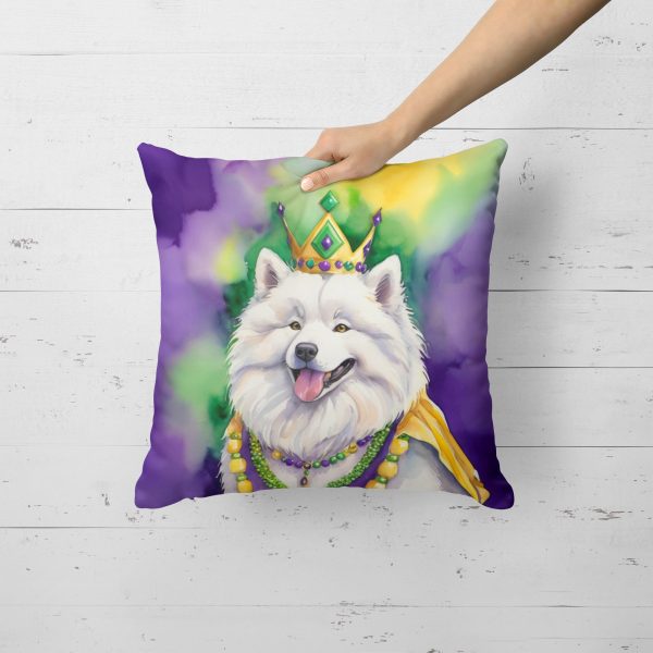 Samoyed King of Mardi Gras Throw Pillow on Sale - Image 2