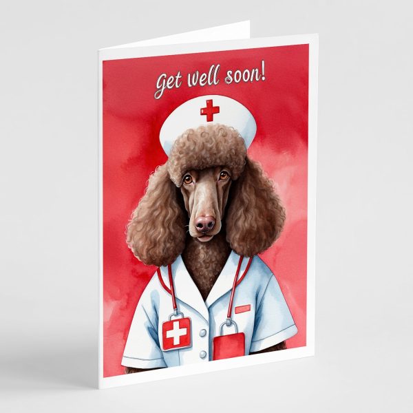 Poodle Get Well Soon Greeting Cards Pack of 8 Fashion
