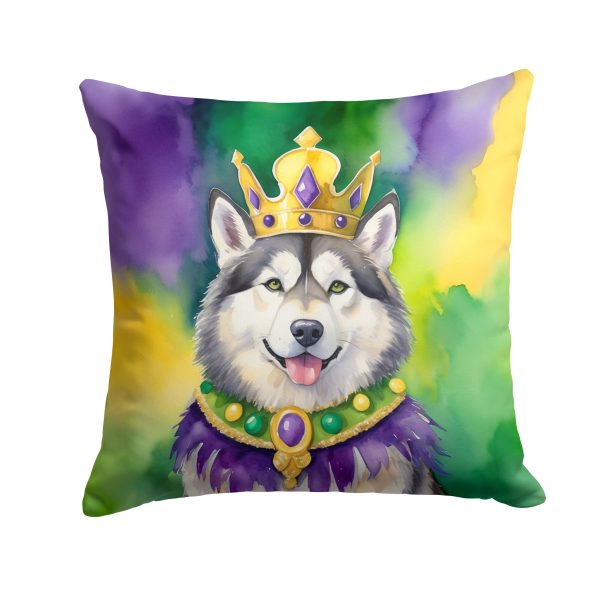 Alaskan Malamute King of Mardi Gras Throw Pillow Online now