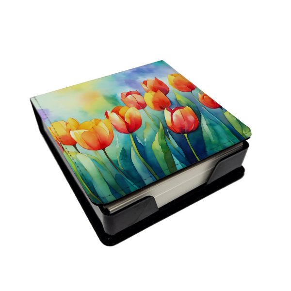 Tulips in Watercolor PU Leather Note Paper Holder Online Hot Sale