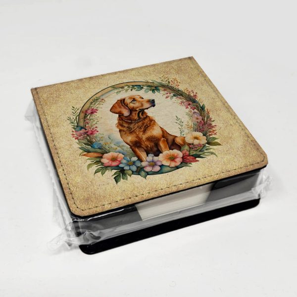 Chesapeake Bay Retriever and Flowers PU Leather Note Paper Holder Supply - Image 4