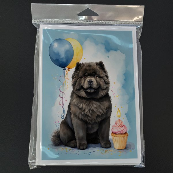 Black Chow Chow Happy Birthday Greeting Cards Pack of 8 Online - Image 3