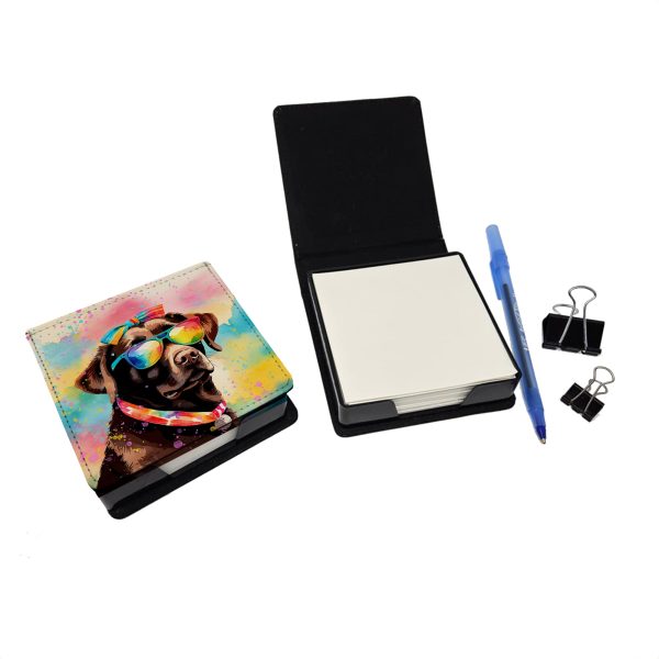 Chocolate Labrador Hippie Dawg PU Leather Note Paper Holder on Sale - Image 2
