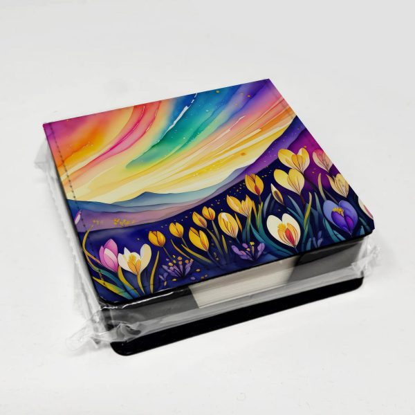 Crocus in Color PU Leather Note Paper Holder For Sale - Image 4