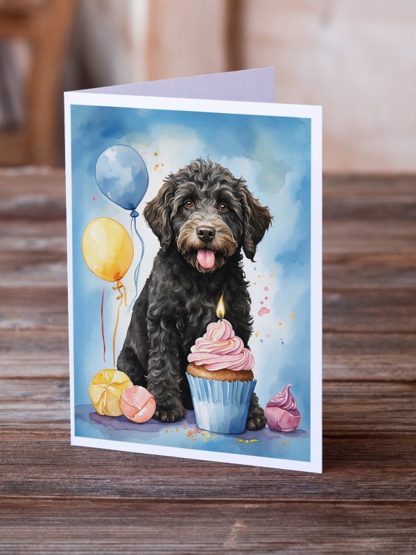 Labradoodle Black Happy Birthday Greeting Cards Pack of 8 Fashion - Image 2
