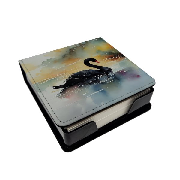 Black Swan PU Leather Note Paper Holder Online Sale