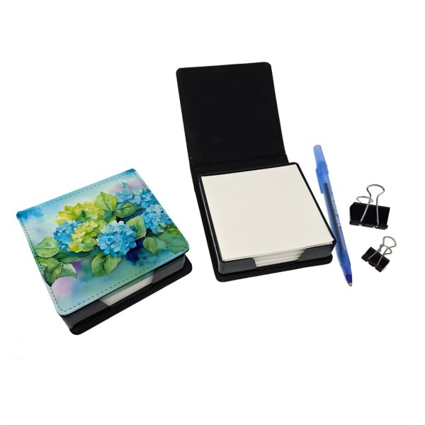 Hydrangeas in Watercolor PU Leather Note Paper Holder For Sale - Image 2