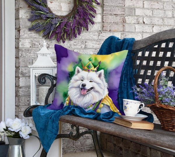 Samoyed King of Mardi Gras Throw Pillow on Sale - Image 4