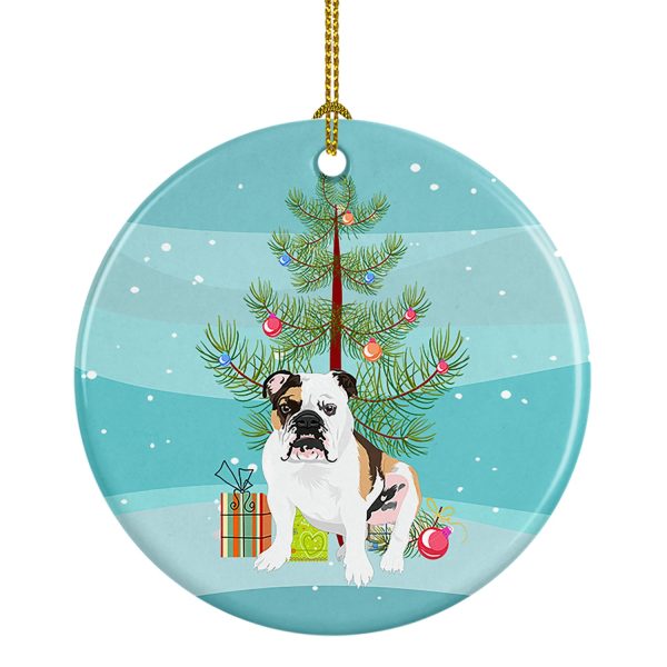 English Bulldog Tricolor #3 Christmas Ceramic Ornament Supply