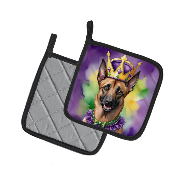 Belgian Malinois King of Mardi Gras Pair of Pot Holders Sale - Image 2