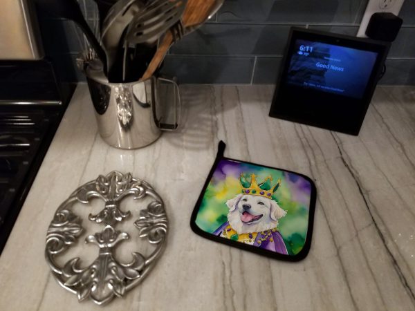 Kuvasz King of Mardi Gras Pair of Pot Holders Online - Image 3