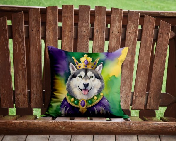 Alaskan Malamute King of Mardi Gras Throw Pillow Online now - Image 2