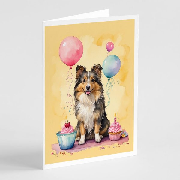 Sheltie Happy Birthday Greeting Cards Pack of 8 For Cheap