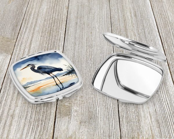 Blue Heron Barely Lit Sky Compact Mirror For Sale - Image 3