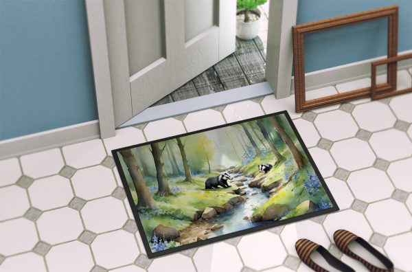 Woodland Spring Badgers Doormat Hot on Sale - Image 4