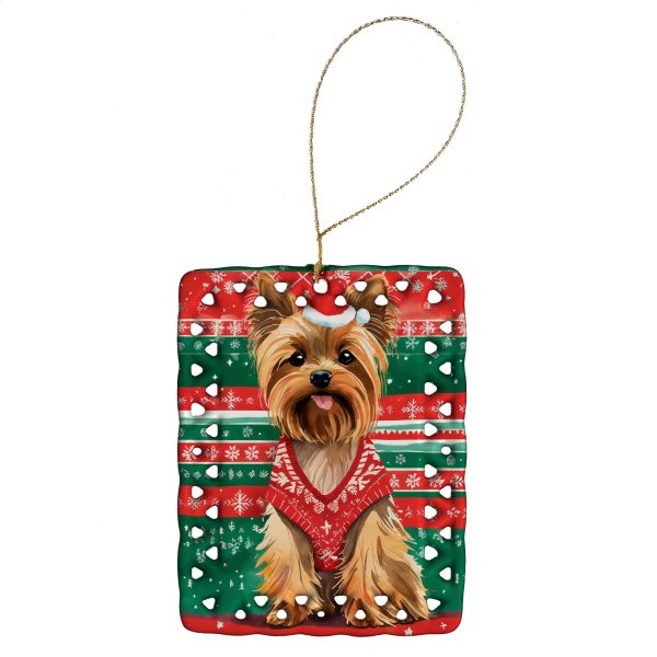 Yorkshire Terrier Yorkie Christmas Porcelain Ornament Discount