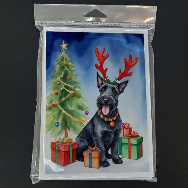 Scottish Terrier Christmas Reindeer Greeting Cards Pack of 8 For Cheap - Image 3