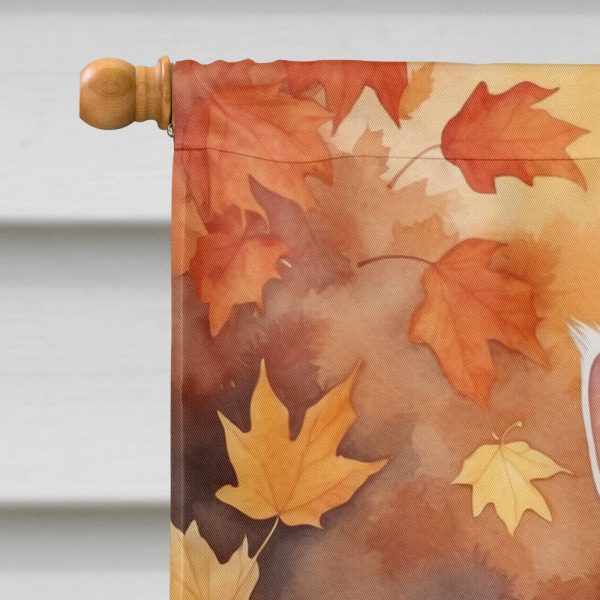 Turkish Van Cat in Fall Leaves House Flag Online - Image 3