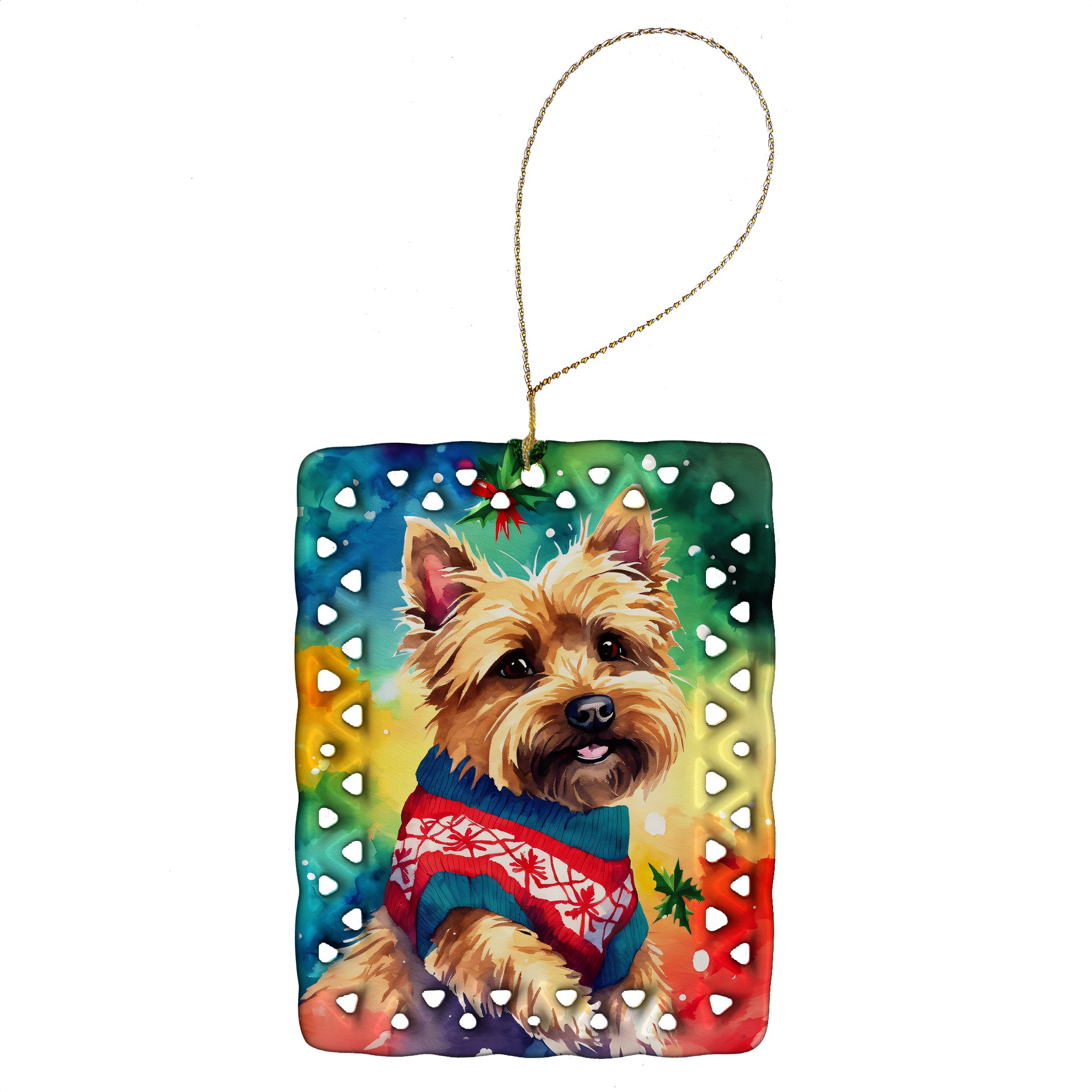 Yorkshire Terrier Yorkie Christmas Porcelain Ornament Hot on Sale