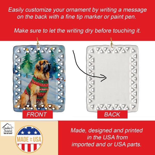 Leonberger Christmas Porcelain Ornament Sale - Image 3