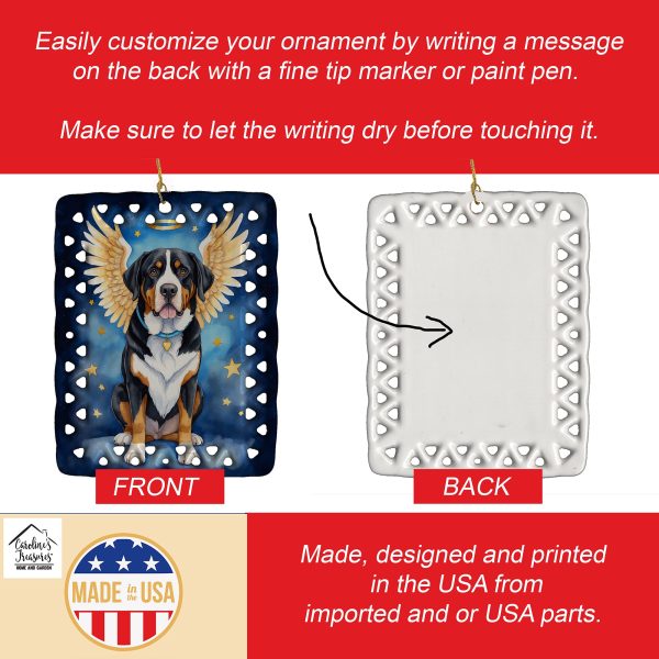 Greater Swiss Mountain Dog My Angel Porcelain Ornament Hot on Sale - Image 3